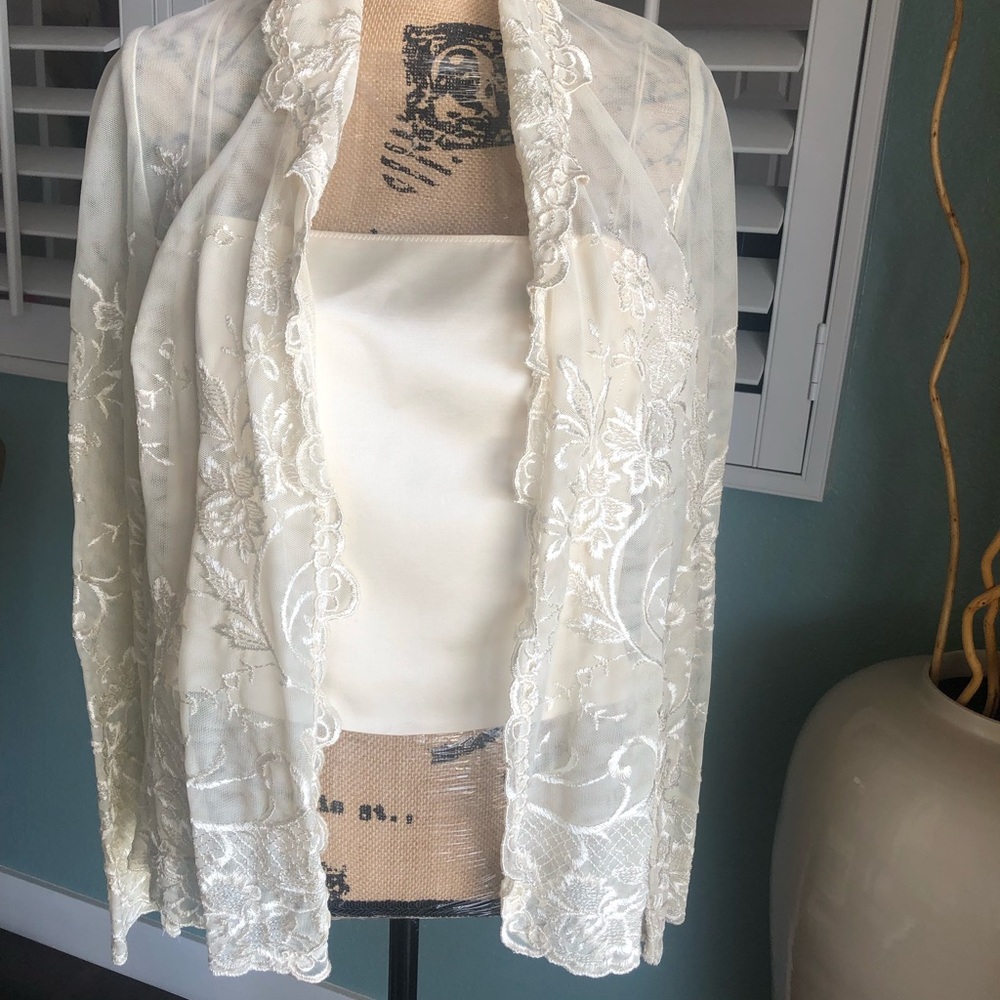 Lace jacket and satin Cami top